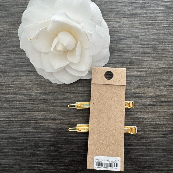 NWT Madewell Two-Pack Marbleized Hair Slides - Picture 2 of 4